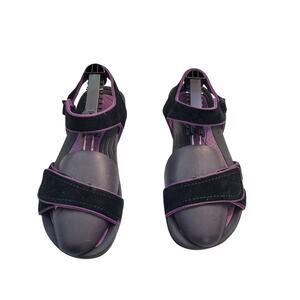 Dansko Black & Purple Leather Strappy Sandals Size 9  62626-2945
